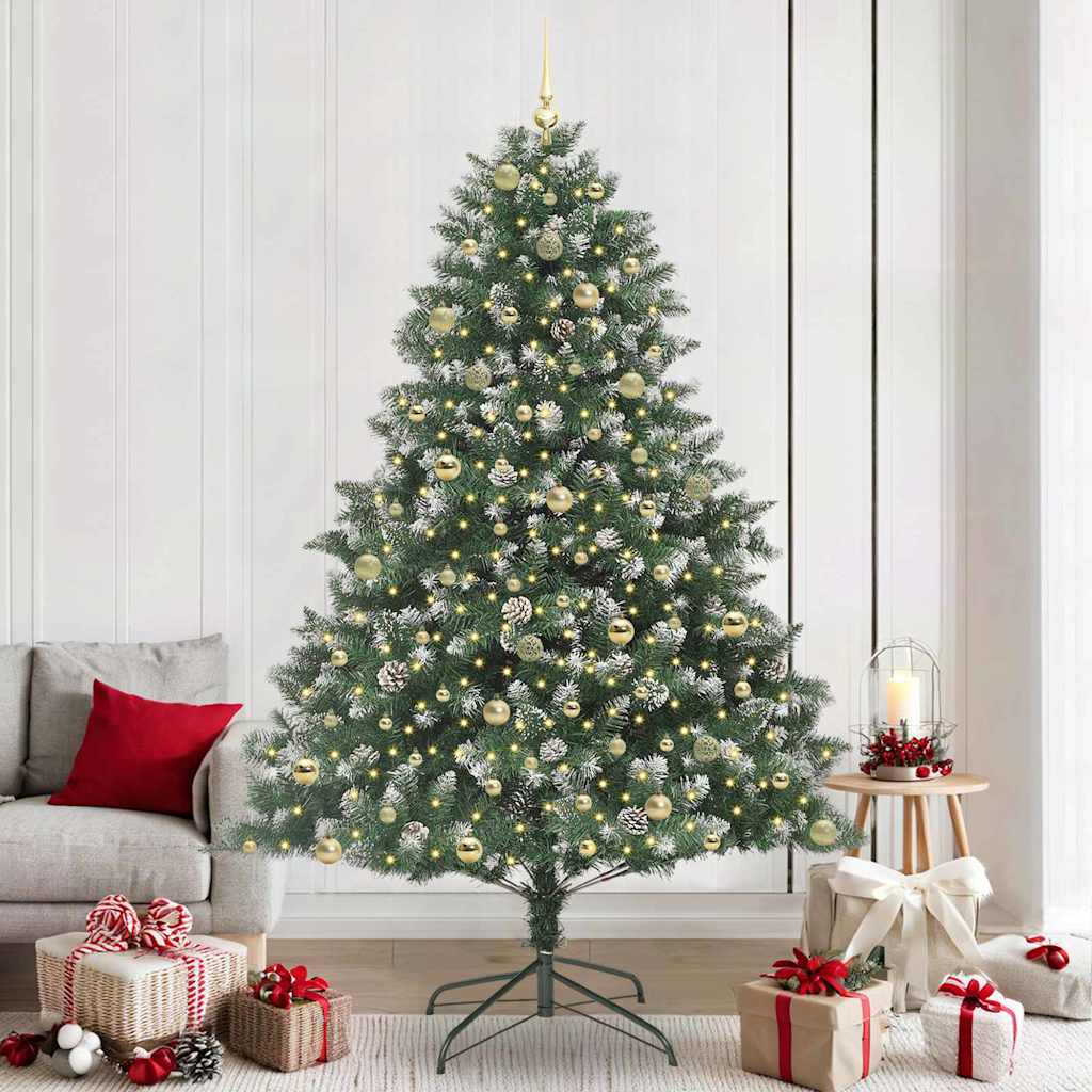 Artificial Christmas Tree Green 240 cm with LEDs&gold balls