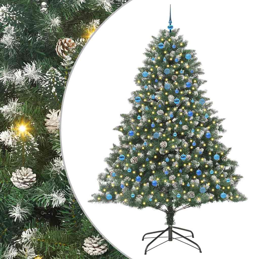 Artificial Christmas Tree Green 240 cm with LEDs&blue balls