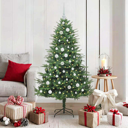 Artificial Pre-lit Christmas Tree with Ball Set 150 cm Green with 150 LEDs &61 white balls