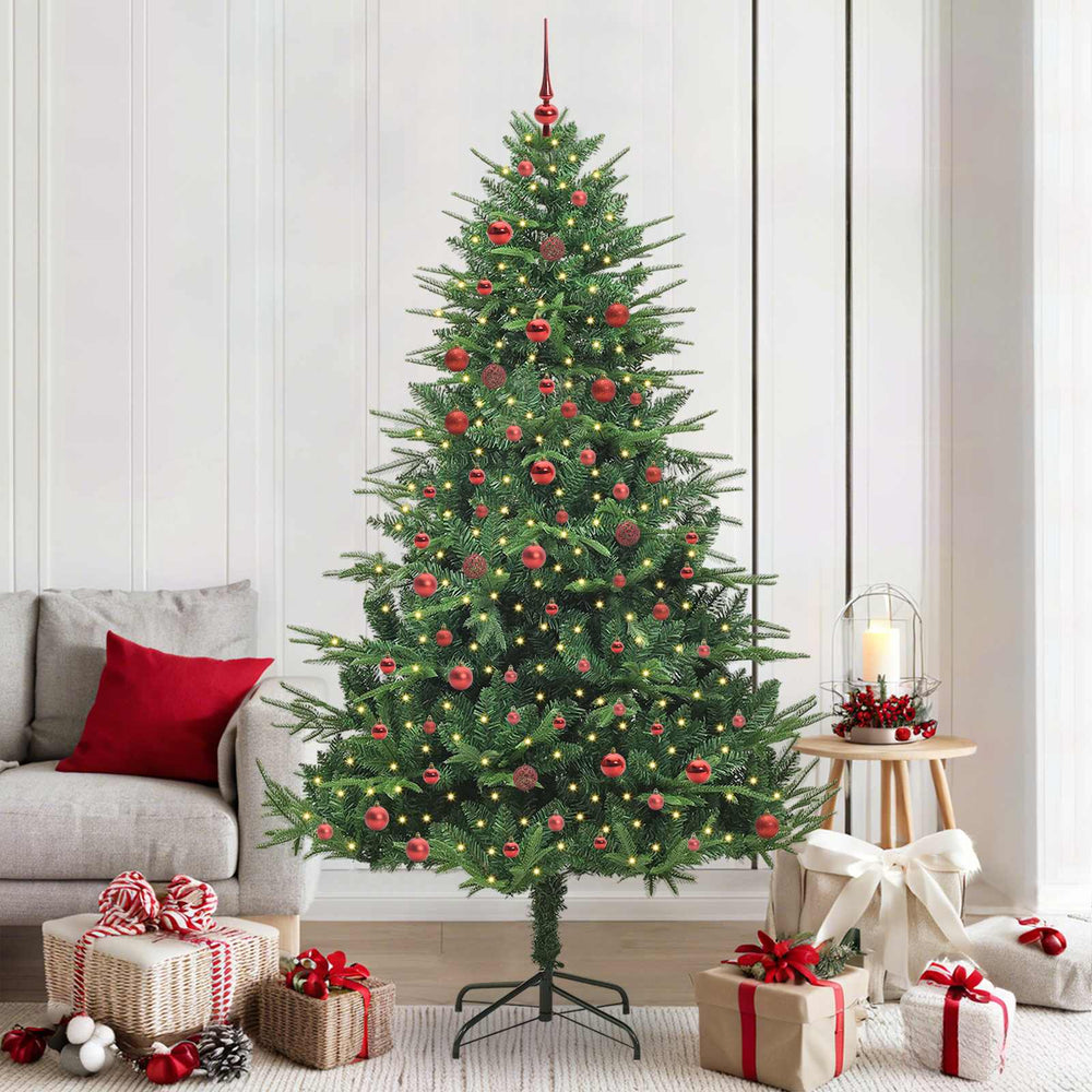 vidaXL Artificial Pre-lit Christmas Tree with Ball Set Green 210 cm