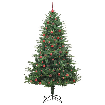 vidaXL Artificial Pre-lit Christmas Tree with Ball Set Green 210 cm 4