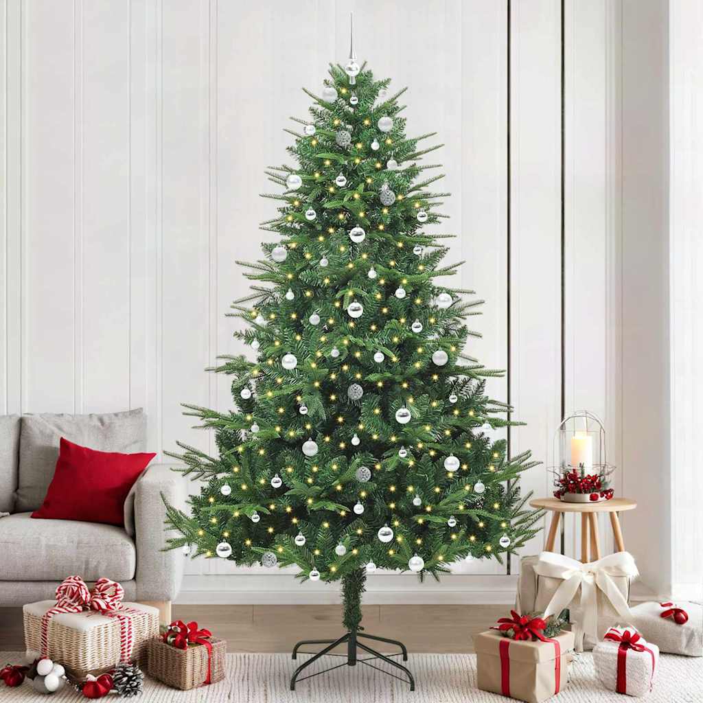 vidaXL Artificial Pre-lit Christmas Tree with Ball Set Green 240 cm 1