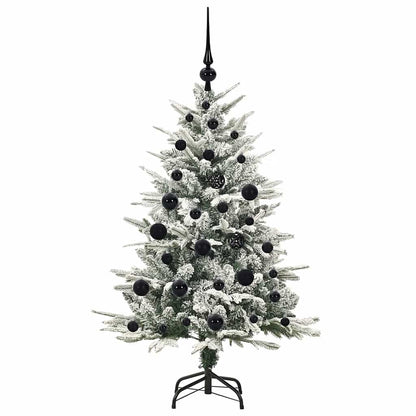 Artificial Pre-lit Christmas Tree with Ball Set Green 120 cm Green and White with 150 LEDs &61 black balls
