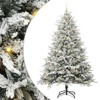 vidaXL Artificial Pre-lit Christmas Tree with Ball Set Green 240 cm 2