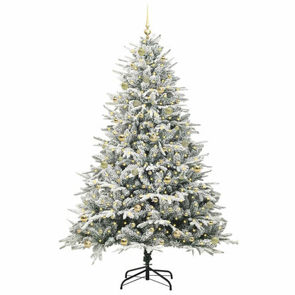 vidaXL Artificial Pre-lit Christmas Tree with Ball Set Green 240 cm 3