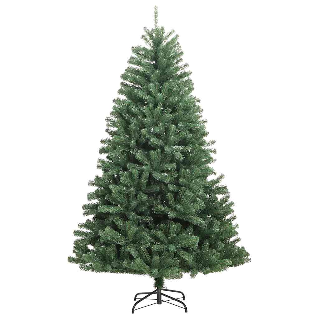 Artificial Hinged Christmas Tree PVC and Metal Green 120 cm with LEDs &gold balls