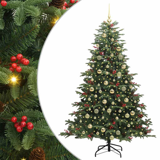 vidaXL Artificial Christmas Tree with 300 LEDs with Stand Green 180 cm 2