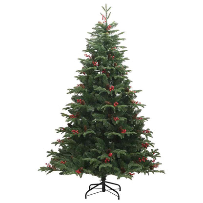 Artificial Christmas Tree with 300 LEDs with Stand Green 210 cm with LEDs &red balls