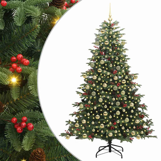 vidaXL Artificial Christmas Tree with 300 LEDs with Stand Green 210 cm 2