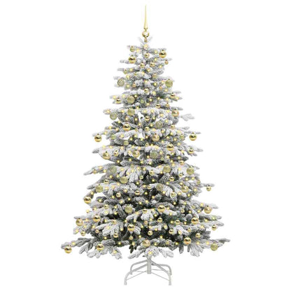 vidaXL Artificial Hinged Christmas Tree White 210 cm PE and PVC 3