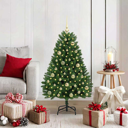 Artificial Christmas Tree 120 cm 150 LEDs Warm White Green Ø 68 x 120 cm with 150 LEDs&gold balls