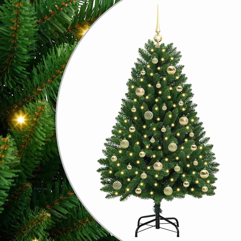 Artificial Christmas Tree 120 cm 150 LEDs Warm White Green Ø 68 x 120 cm with 150 LEDs&gold balls