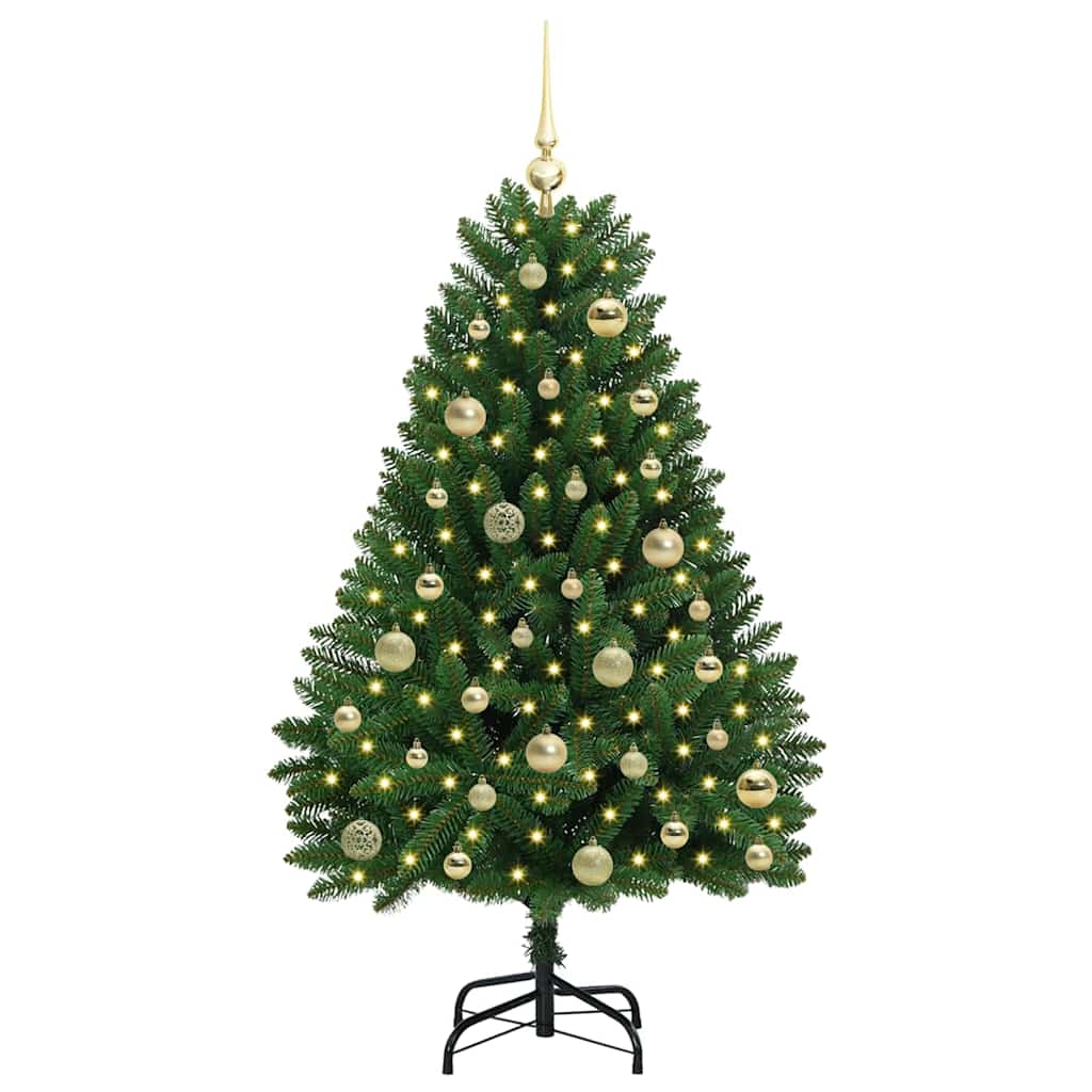 Artificial Christmas Tree 120 cm 150 LEDs Warm White Green Ø 68 x 120 cm with 150 LEDs&gold balls