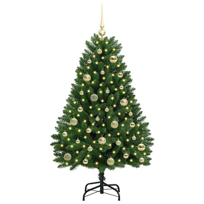 Artificial Christmas Tree 120 cm 150 LEDs Warm White Green Ø 68 x 120 cm with 150 LEDs&gold balls