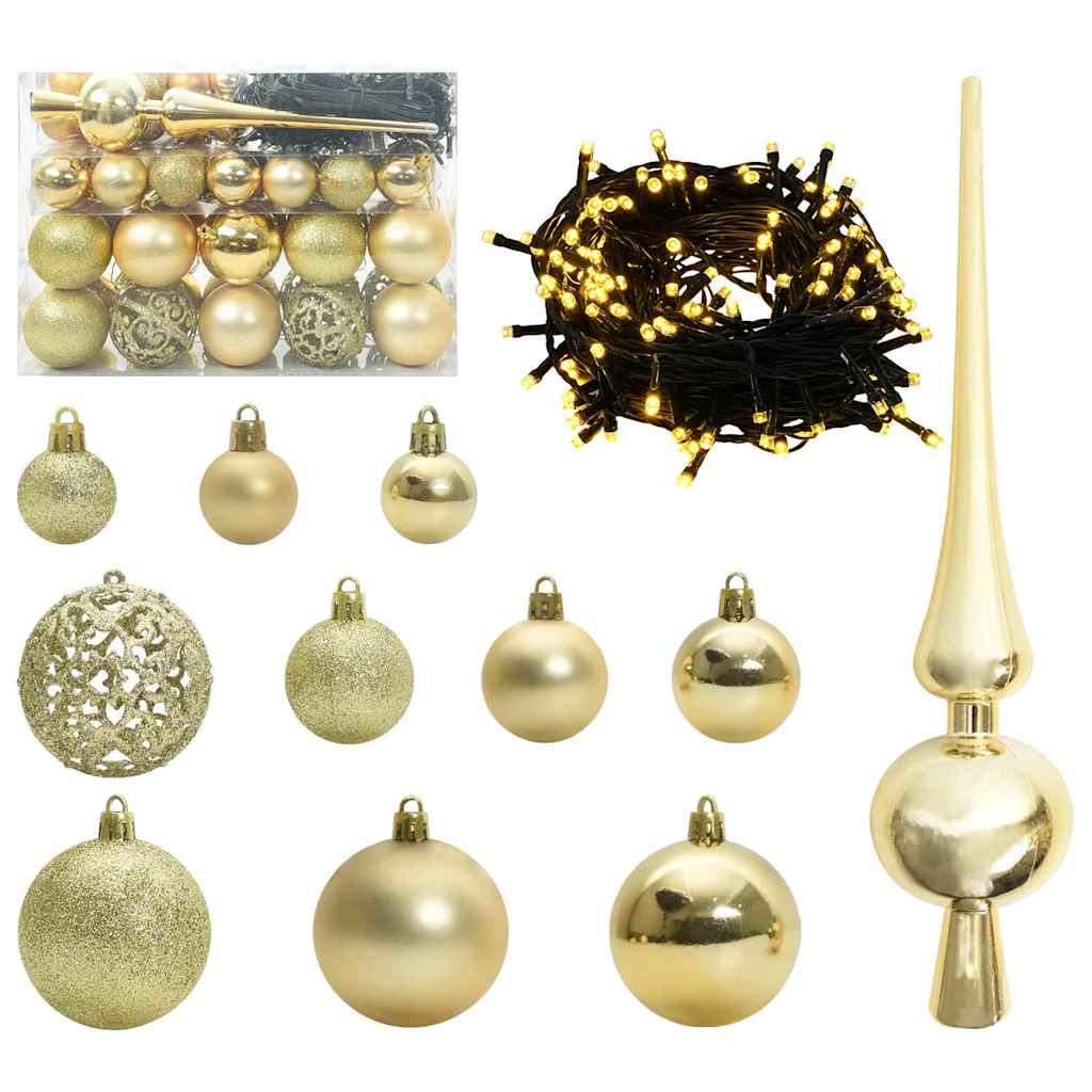 Artificial Christmas Tree 120 cm 150 LEDs Warm White Green Ø 68 x 120 cm with 150 LEDs&gold balls