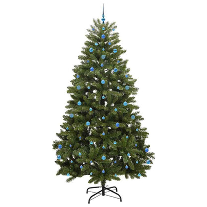 Artificial Christmas Tree 270 cm 300 LEDs Warm White Green Ø 128 x 270 cm with 300 LEDs&blue balls