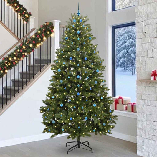 Artificial Christmas Tree 300 cm 300 LEDs Warm White Green Ø 138 x 300 cm with 300 LEDs&blue balls