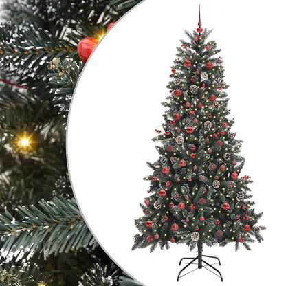 Artificial Christmas Tree Green 210 cm with LEDs &red balls