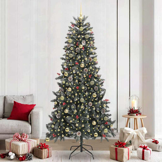 vidaXL Artificial Christmas Tree with 300 LEDs with Stand Green 240 cm 1