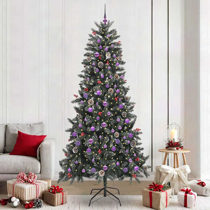 Artificial Christmas Tree Green 240 cm with LEDs &lilac balls