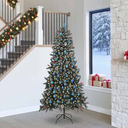 Artificial Christmas Tree Green 240 cm with LEDs &blue balls