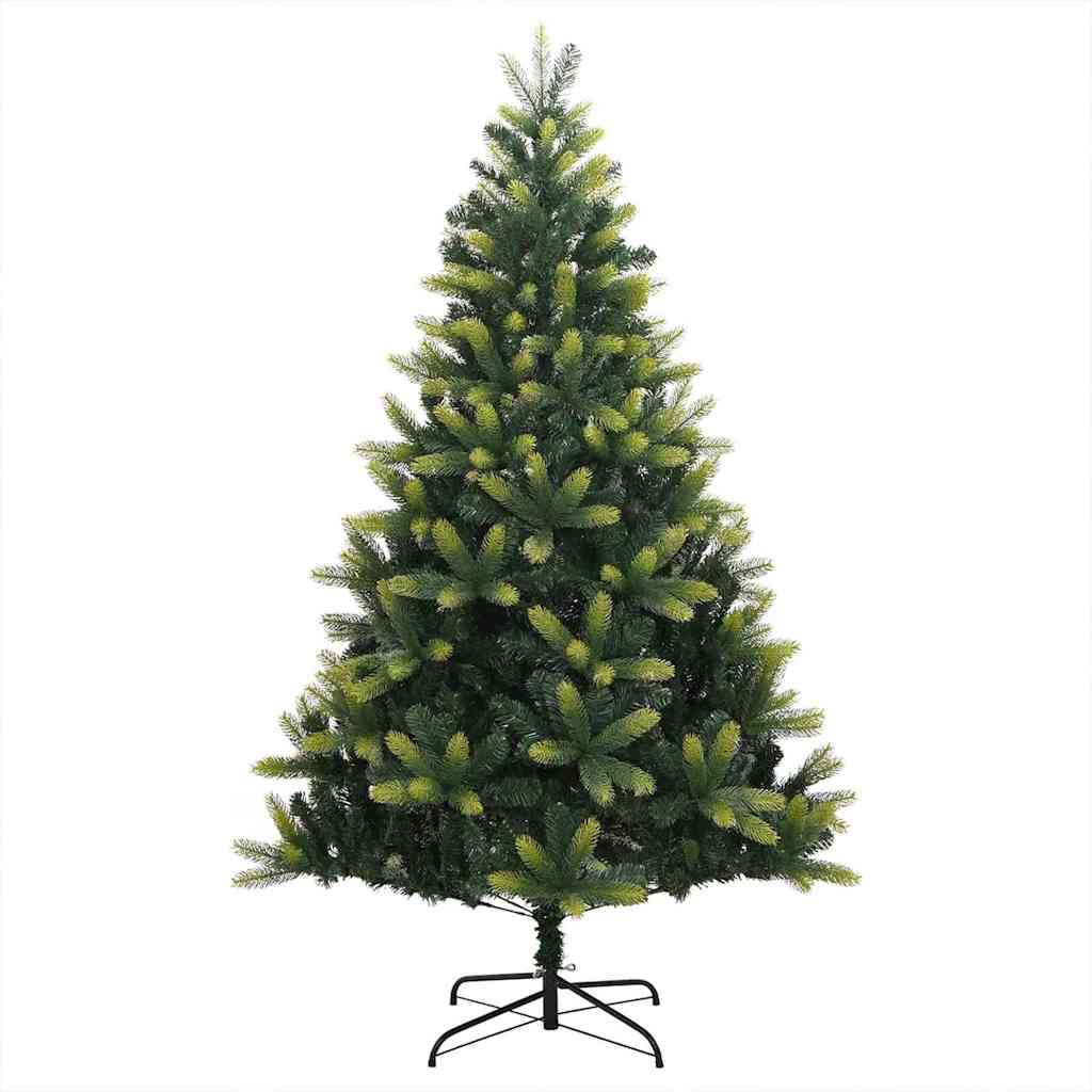 Artificial Hinged Christmas Tree 300 LEDs Green 240 cm with LEDs&black balls