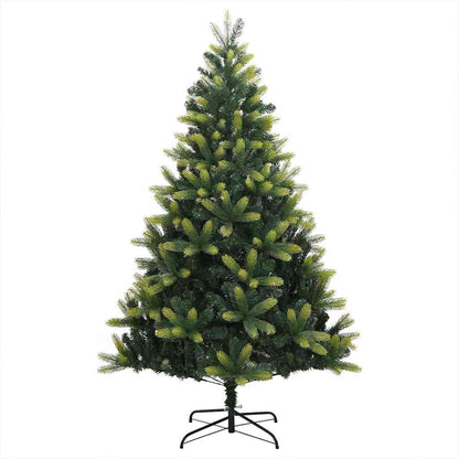 Artificial Hinged Christmas Tree 300 LEDs Green 240 cm with LEDs&black balls