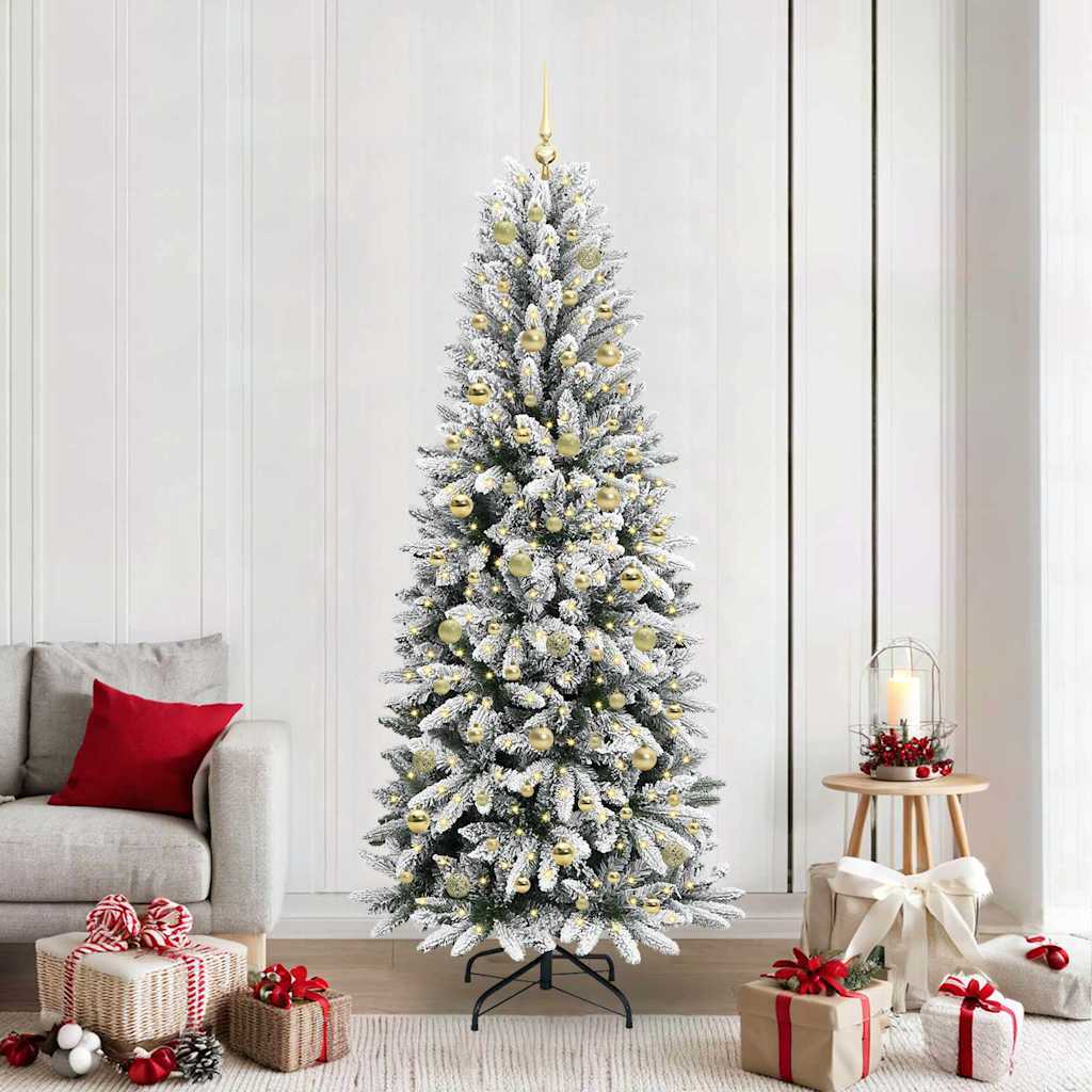 vidaXL Artificial Christmas Tree White 210 cm 1