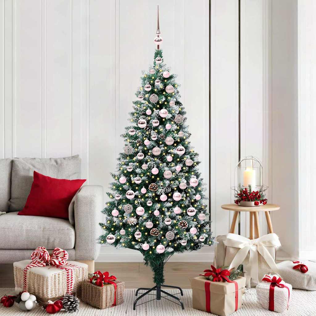 Artificial Christmas Tree Green 180 cm with 120 pink balls