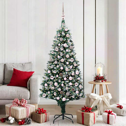 Artificial Christmas Tree Green 180 cm with 120 pink balls