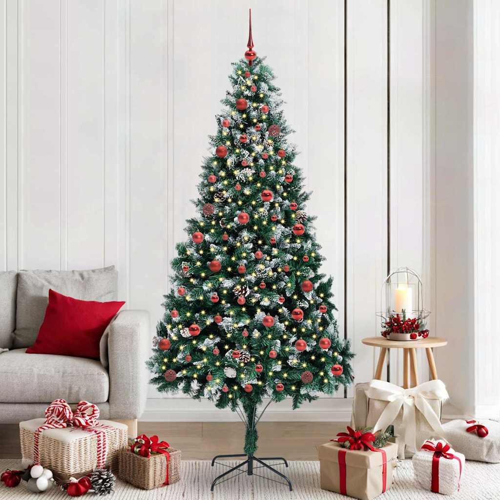 Artificial Christmas Tree Green 210 cm with 120 red balls