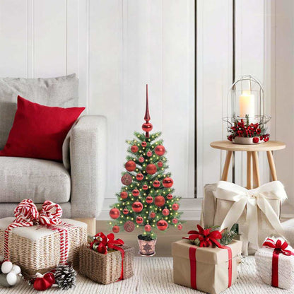 Christmas Tree Green 65 cm PE Length 45 cm with 61 red balls