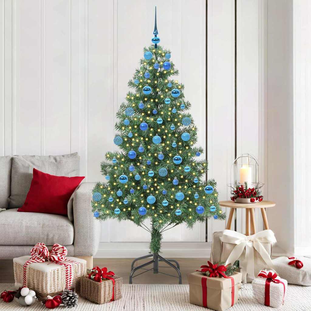 Christmas Tree PVC 180 cm Green with 300 LEDs&blue balls