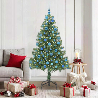 Christmas Tree PVC 180 cm Green with 300 LEDs&blue balls