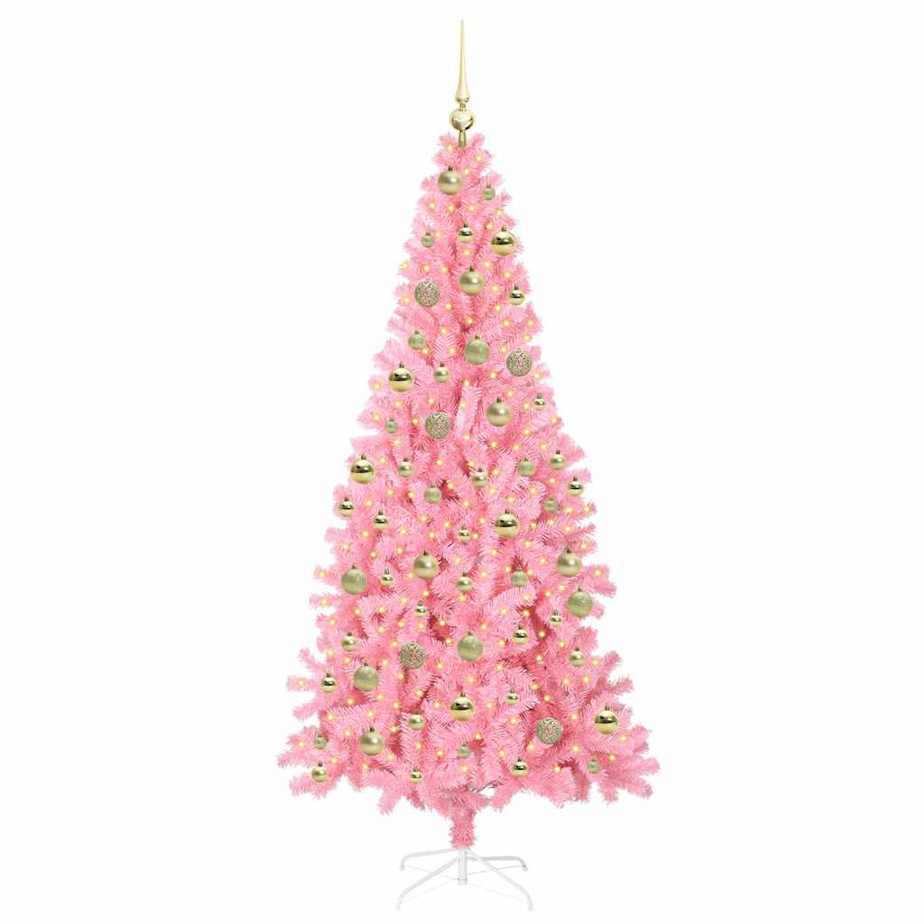 vidaXL Christmas Tree Pink 210 cm PVC 3