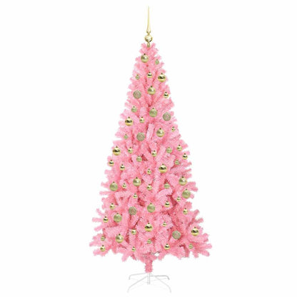 vidaXL Christmas Tree Pink 210 cm PVC 4