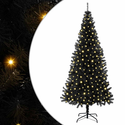 Christmas Tree PVC 180 cm Black with 300 LEDs