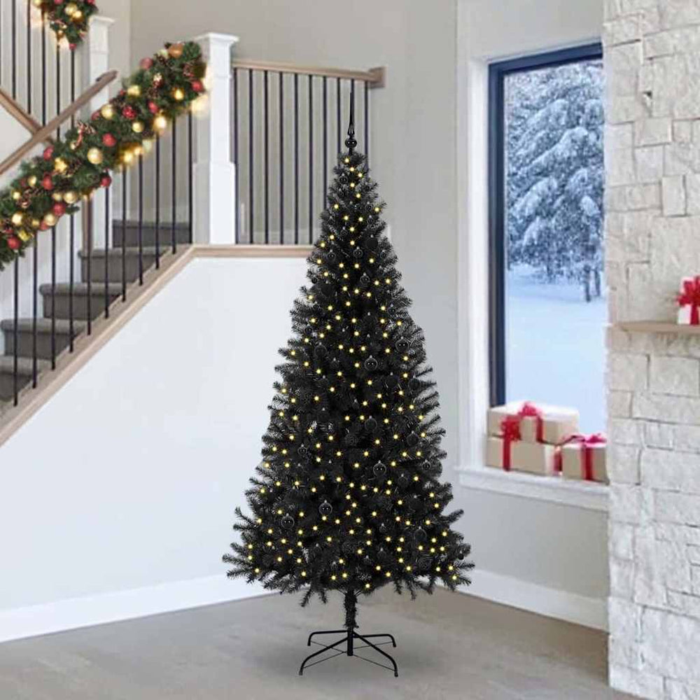 vidaXL Christmas Tree PVC 240 cm Black