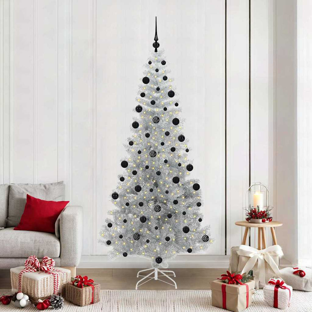 vidaXL Christmas Tree PET 210 cm Silver