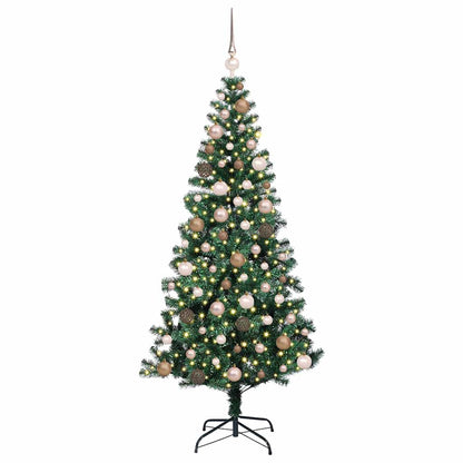 vidaXL Artificial Pre-lit Christmas Tree Green 180 cm PVC and Metal 3