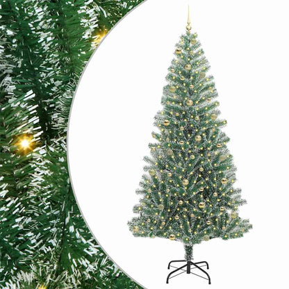 vidaXL Artificial Christmas Tree Snow Flocked with LED Light 240 cm 2