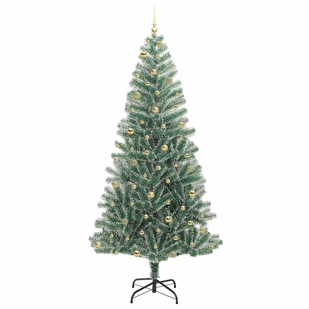 vidaXL Artificial Christmas Tree Snow Flocked with LED Light 240 cm 4