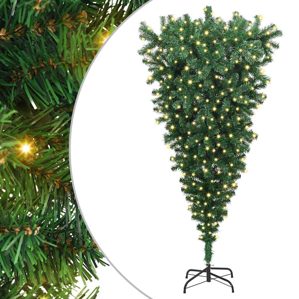Upside-down Artificial Pre-lit Christmas Tree with Ball Set PVC Width 180 cm without balls
