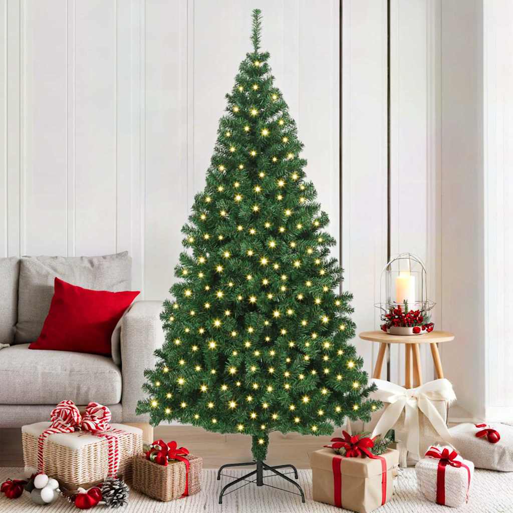 Artificial Christmas Tree with 300 LEDs with Stand Green 180 cm without balls