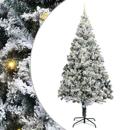 vidaXL Artificial Christmas Tree with 300 LEDs with Stand White 240 cm 2