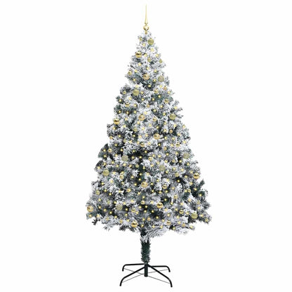 vidaXL Artificial Christmas Tree with 300 LEDs with Stand White 240 cm 3