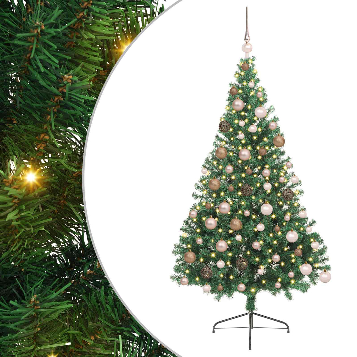vidaXL Artificial Pre-lit Christmas Tree Green 180 cm PVC 2
