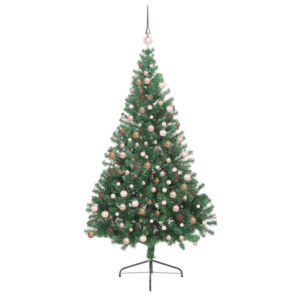 vidaXL Artificial Pre-lit Christmas Tree Green 180 cm PVC 3