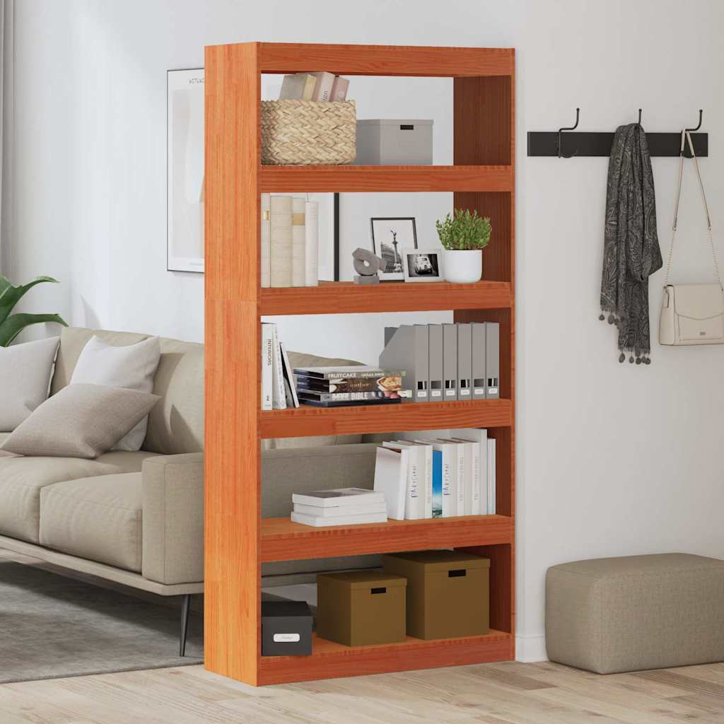 Book Cabinet/Room Divider 80x30x103,5 cm Solid Wood Pine Wax brown 167.5 cm