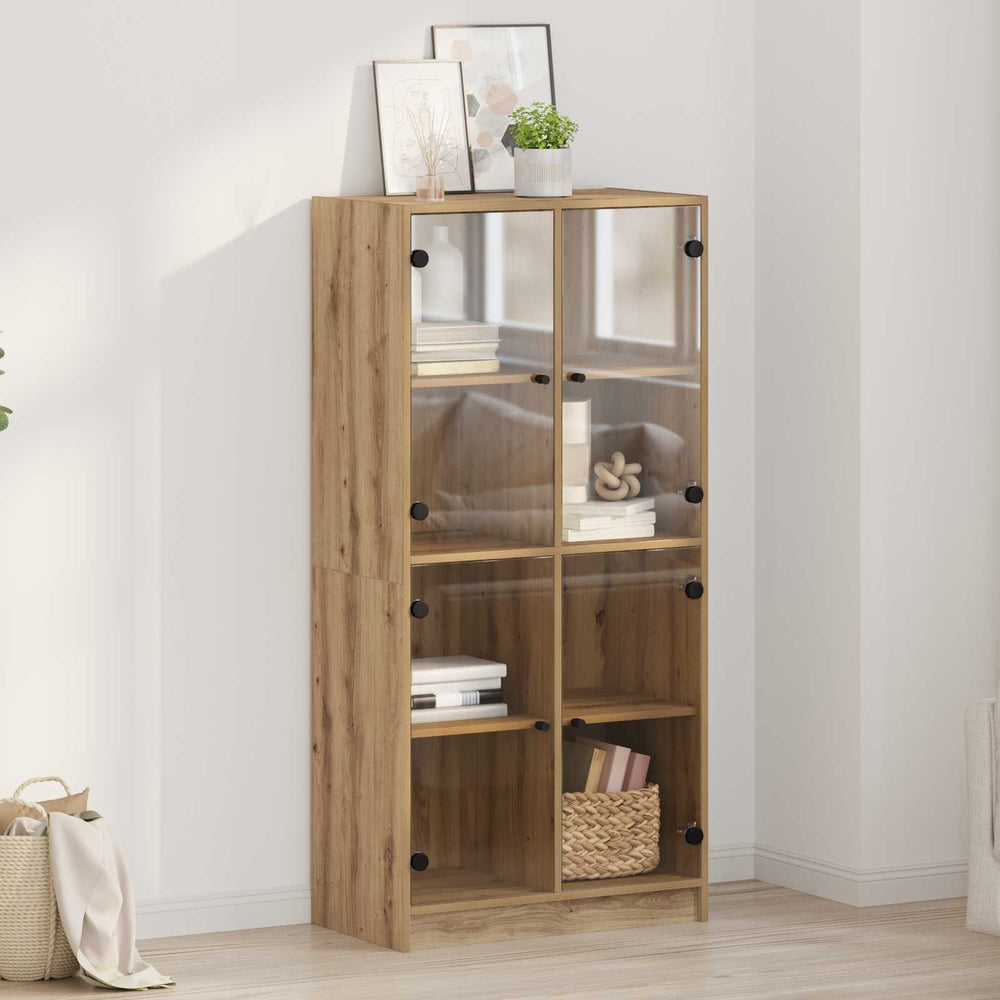 vidaXL Bookcase with Doors 136x37x142 cm Engineered Wood